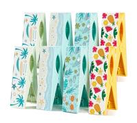 VINATO 8 Piezas Pinzas de Ropa Grandes, 11 cm - Pinzas para Toalla de Playa y Manta con Muelle Reforzado, para Exterior, Playa, Camping, Hogar (Diseños Coloridos)