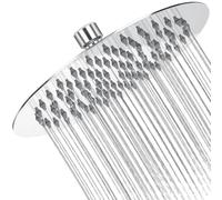 VINATO 8 Pulgadas/20cm Rociador para Ducha Redondo de Acero Inoxidable, Alcachofa Ducha Anti-Cal, Cabezal de Ducha Lluvia con 360° Ajustable, G1/2''