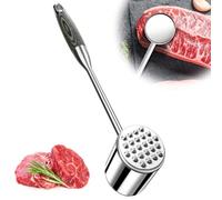 VINATO Ablandador de Carne, Martillo Carne de Acero Inoxidable con Mango de Madera - 32 cm, Doble Cara, Lavavajillas, para Filetes, Chuletas, Pollo & Más