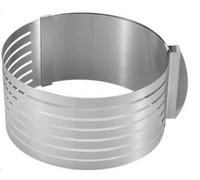 VINATO Aro Regulable para Tartas 24-30 cm - Molde Acero INOX con Altura 8 cm y 7 Marcas de Corte - Corte Uniforme para Molde Tarta, Frost Form, Mousse - Lavavajillas