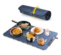 Vinato Bandeja Calentadora Eléctrica, Calentador de Comida Portátil Plegable con Material de Nano Silicona, Estera Calentadora Ajustable para Fiestas, Eventos y Cenas en Casa