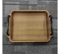 VINATO Bandeja Organizadora con Asas - Estante de Cocina de Acero al Carbono y Imitación Madera, Barras de Hierro Reforzadas, para Encimera, Baño, Oficina, Salón