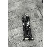 VINATO Bastones de Senderismo Plegables, 2 Unidades, Bastones de Trekking Ajustables 110-130cm con Aleación de Aluminio, Incluye Funda y Accesorios para Nordic Walking, Negro