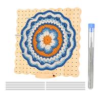 VINATO Blocking Board aus Bambus 23.5x23.5cm, Häkelbrett mit 289 Löchern, 10 Edelstahl-Nadeln & Ständer, Strickbrett Für Granny Squares, Motive und Spitze Blocking, Großformat