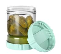 VINATO Bote para Aceitunas con Escurridor Capovolteable | Recipiente Encurtidos Hermético, Almacenaje Cocina | 1.5L (Aceitunas, Jalapeños)