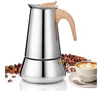 VINATO Cafetera Italiana Moka 350ml (6 Tazas) para Inducción y Todas Cocinas - Máquina de Café Expresso Inoxidable, Cafetera Espresso