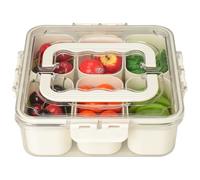 VINATO Caja Para Aperitivos Con 6 Compartimentos Snack Box Con Tapa - Sin BPA, Portátil Multiusos para Fruta/Especias, Apto Nevera, Organizador Especias