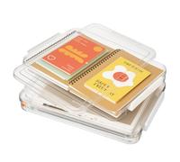 VINATO Cajas de Almacenamiento Transparentes Apilables, 2 Unidades - Caja Organizadora Plástico con Tapa, Diseñadas para Documentos A4, Oficina y Hogar