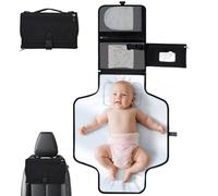VINATO Cambiador Bebé Portátil, Cambiador Bebe Plegablee con Bolsillo Toallitas Húmedas, 70 x 56 cm, con 5 Bolsillos, Diseño Desmontable, Impermeable y Lavable para Viajes