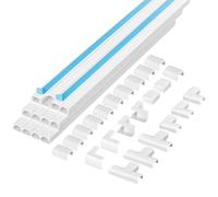 VINATO Canaleta Cables Pared Adhesivo, Canaletas para Cables, Tapa Cables Pared con Accesorios para Organización Segura en Hogar y Oficina