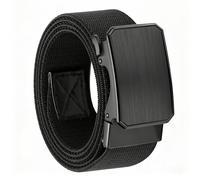 VINATO Cinturón Táctico Elástico para Hombre, 4cm x 125cm, Cinturón sin Agujeros con Hebilla de Aleación No Metálica para Trabajo, Seguridad, Outdoor (Negro)