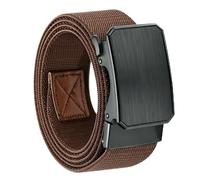 VINATO Cinturón Táctico Elástico para Hombre, 4cm x 125cm, Cinturón sin Agujeros con Hebilla de Aleación No Metálica para Trabajo, Seguridad, Outdoor (Negro)
