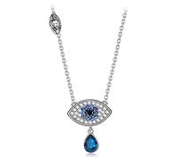 VINATO Collar con Colgante de ojo Místico y Diseño de ojo azul - Moderna Joya de Protección para Mujer - Elegante Accesorio para Cualquier Ocasión