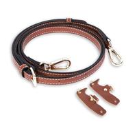 VINATO Correa Ajustable para Bolso, de Piel con Hebilla Dorada, Sin Perforación Correa de Hombro Reemplazo, para Bolso de Mano, Tipo Mini Tote, Bandolera Mujer, Marrón 1.2CM Ancho