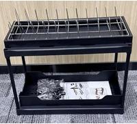 VINATO Escurreplatos 2 Niveles en Acero Inoxidable, Escurridor de Platos Extraíble, con Soporte para Utensilios y Bandeja Recogegotas, Escurridor Compacto para Encimera de Cocina, 40×20×37cm