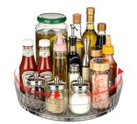 VINATO Especiero Giratorio, 360° Especiero Giratorio para Cocina, Organizador de Platos giratorios para Almacenar Especias y Tarros, Transparente, 20cm