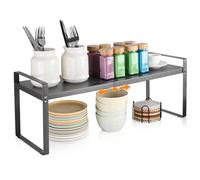 VINATO Estante de Cocina Extensible (37-62 cm), Organizador Armario Cocina, Estantería Cocina Ajustable para Especias, Botes y Libros