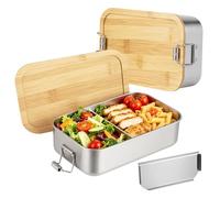 VINATO Fiambrera Acero Inoxidable 1000ml, Lunch Box Hermética con Compartimento, Bento Box para Oficina, Escuela y Viajes, Fiambrera Hermetica Ligera y Antifugas