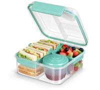 VINATO Fiambrera Bento Box, Lunch Box con Compartimentos, Taper para Comida de Trabajo, en Verde Azulado
