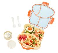 VINATO Fiambrera Infantil 900ML, Loncheras para Niños BPA Free con 4 Compartimentos, Bento Box con Cubiertos, Lunch Box Hermética para Colegio y Viajes - Azul
