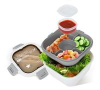 VINATO Fiambreras Comida Trabajo 1700 ml Bento Box Fiambrera Con Compartimentos Salad To Go | Hermética, Libre de BPA | Microondas/Nevera | Incluye Cubiertos