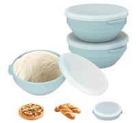 VINATO Juego De 2 Cuencos Plegables De Silicona Con Tapa - Recipientes Herméticos Para Alimentos & Cuenco De Reposo Para Masa, 16.7*16.7*7cm, Para Fermentación, Almacenamiento, Camping & Microondas