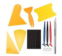 VINATO Kit de 10 Raspadores para Vinilos de Coche y Películas - Raspador de Fieltro, Raspadores Triangulares, Micro-Raspador, Raspadores de Cantos y Cúter de Precisión para Tintado de Ventanas