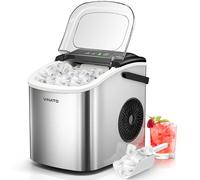 VINATO Maquina de Hielo, Maquina de Hacer Hielo, 9 Cubitos de Hielo en Sólo 6-8 Minutos, Ice Maker 15kg/24h, Portátil Maquina de Hielo para Casa, Cocina, Oficina, Fiesta, Camping