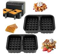 VINATO Molde de Silicona para Gofres de Air Fryer (Pack de 2) | Accesorios Airfryer para Ninja | Molde Silicona Freidora de Aire | Apto Lavavajillas | Compatible con AF400EU/AF451EU/AF500EU