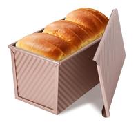 VINATO Molde Pan Horno, (21x11x11CM) Dimensiones Grandes, De Acero Al Carbono, Molde Para Pan Con Tapa Antiadherente, Ideal Para Tostadas, Brotbackform