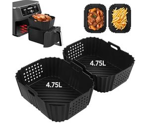 VINATO Moldes de Silicona para Freidora de Aire 2 Piezas, 19x14x7cm Accesorios para Ninja Double Stack XL 9.5L (SL400UK/AF400UK/AF300UK), Reutilizables Recipiente Air Fryer
