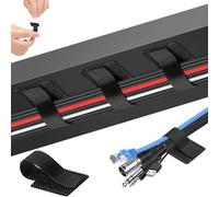 VINATO Organizador de Cables, 50 Unidades Cinchas de Cable con Velcro Autoadhesivas, Reutilizables para Gestión de Cables en Escritorio, PC, TV, Hogar y Oficina, 28x90 mm, Negro