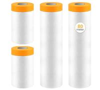 VINATO Plástico para Pintar, Rollo Plastico Protector Muebles y Protector Pared, 4 Rollos de Película de Enmascarar con Cinta Adhesiva Incluye, 2x 55cm x 20m, 2x 150cm x 20m, Cubrir Muebles y Suelos