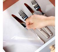 VINATO Protector Cajones de EVA - Impermeable, Cortable, Antideslizante - Protección Interior para Cocina, Baño, Armarios (Transparente, 44,5x400 cm)