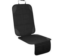 VINATO Protector de Asiento para Coche Infantil - Antideslizante, Compatible con ISOFIX, Negro Individual, con Bolsillo de Malla Integrado (48 x 58 cm)