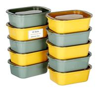 VINATO Recipientes Herméticos para Alimentos 10 Unidades - 200ml Botes Cocina Almacenaje, Meal Prep Containers en PP Sin BPA, Apto Microondas y Congelador,12 etiquetas