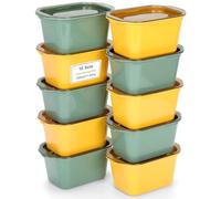 VINATO Recipientes Herméticos para Alimentos 10 Unidades - 350ml Botes Cocina Almacenaje, Meal Prep Containers en PP Sin BPA, Apto Microondas y Congelador,12 etiquetas
