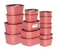 VINATO Recipientes Herméticos para Alimentos (15 Unidades) - Tapers Herméticos, Botes Cocina Almacenaje, Apto Microondas y Congelador - Rojo