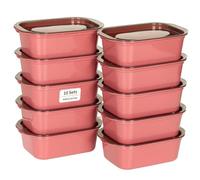 VINATO Recipientes Herméticos para Alimentos 500ml (10 Unidades) - Tapers Herméticos, Botes Cocina Almacenaje, Apto Microondas y Congelador - Rojo