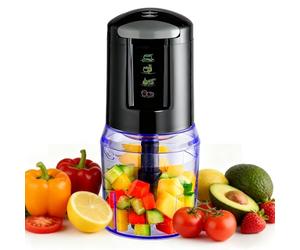 VINATO Robot de Cocina Multifunción 300W - Picadora Eléctrica con Batidora, Cortador de Cebolla y Vaso 500ml para Carne, Hierbas, Salsas