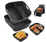 VINATO Set 3 Molde Silicona Freidora de Aire - Accesorios Airfryer con Separación Grasa, Lavavajillas Seguro - Para COSORI, Ninja, Philips, Tefal, Russell Hobbs