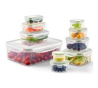 VINATO Set de 10 Taper Plastico Hermetico con Tapa, Sin BPA, Tapers para Comida Hermetico Apilables, Envases de Plástico para Microondas, Nevera y Lavavajillas