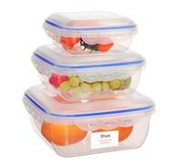 VINATO Set de 3 Recipientes Herméticos de 650ml, 1500ml y 2800ml - Sin BPA, Estancos, Apilables, para Microondas y Lavavajillas