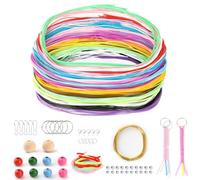 VINATO Set de Scoubidou y Manualidades, Kit Completo con Hilos para Tejer, Cuentas, Pompones y Accesorios para Hacer Pulseras de la Amistad, Llaveros y Más