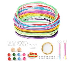VINATO Set de Scoubidou y Manualidades, Kit Completo con Hilos para Tejer, Cuentas, Pompones y Accesorios para Hacer Pulseras de la Amistad, Llaveros y Más