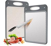 VINATO Tabla Cortar Cocina de Acero Inoxidable 304 y PP de Paja de Trigo Doble Cara - Cutting Board 35x24cm con Ranura Antiderrames y Superficie Texturada
