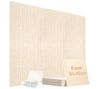 VINATO Tablón de Anuncios de Fieltro, Lote de 6 piezas de 9 mm de grosor (30x30 cm) - Autoadhesivo, Paneles Acústicos, Aislamiento Acústico, para Oficina, Hogar, Dormitorio (Beige)