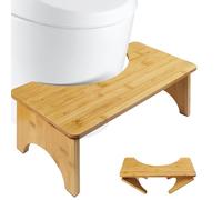 VINATO Taburete Inodoro Plegable de Bambú, Reposapiés Baño 17cm Antideslizante, Taburete Fisiológico para Adultos, Estreñimiento y Salud Intestinal