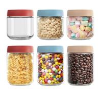 VINATO Tarros de Cristal con Tapa - Set 6 Unidades (3x480ml + 3x350ml) Herméticos, Botes de Vidrio para Overnight Oats, Yogur y Almacenamiento