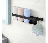 VINATO Toallero Negro de Baño Sin Taladro con 2 Métodos de Instalación - Toallero Adhesivo para Múltiples Superficies, Toallero de Baño de Acero Inoxidable (Negro, 43cm)